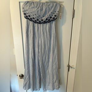 Jessica Simpson Women’s Jumpsuit Size Medium Striped Blue White Floral